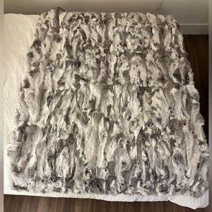 Adrienne Landau Real Fur Throw